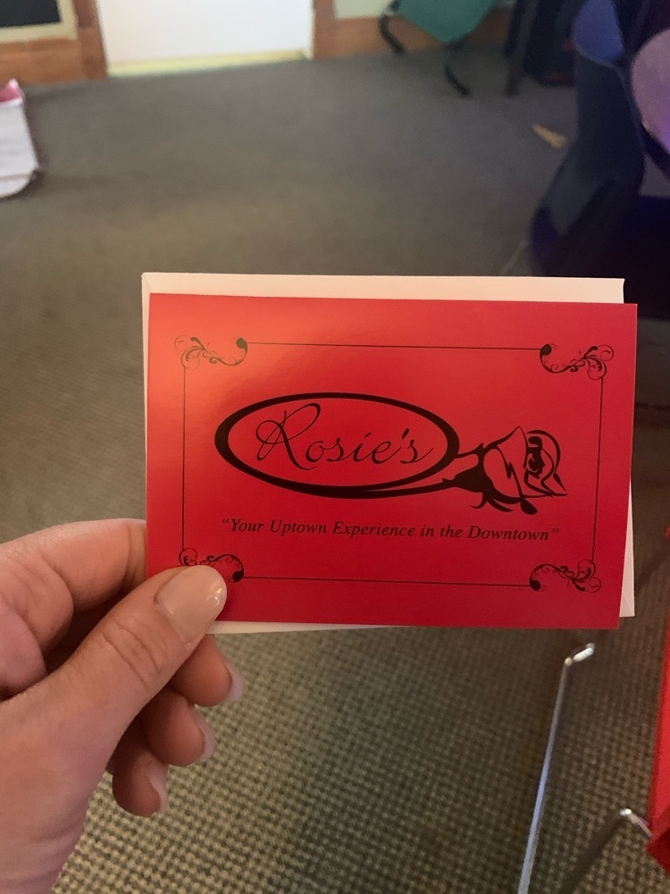 Rosie’s pub gift card donation 